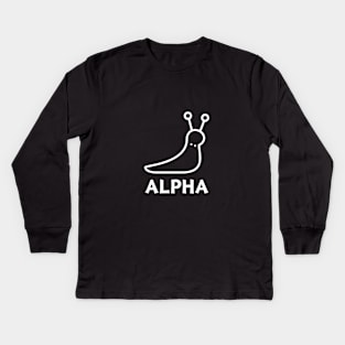 Funny Alpha Male - Alpha Slug Kids Long Sleeve T-Shirt